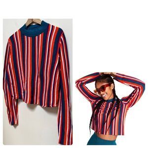 Target x Victor Glemaud Color Stripe Mock Neck Knit Crop Top